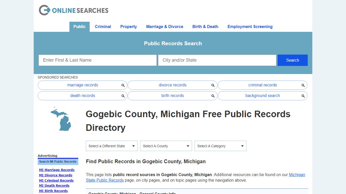 Gogebic County, Michigan Public Records Directory